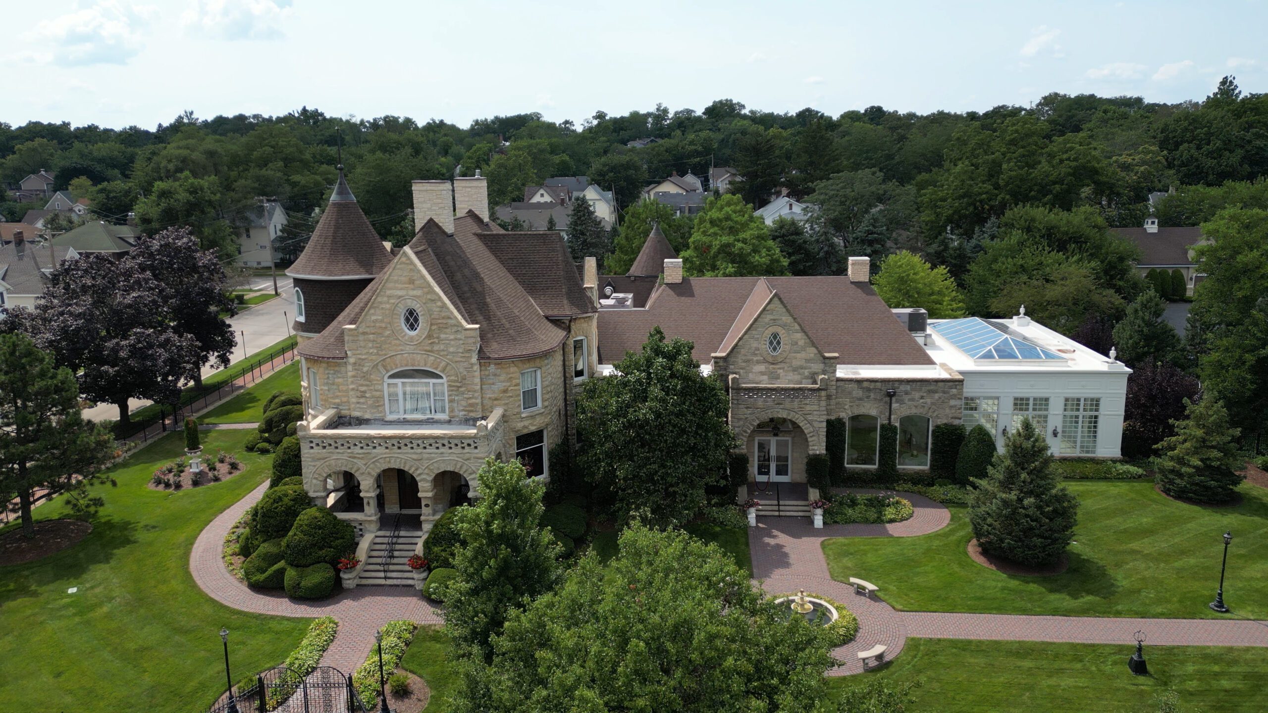 Beautiful drone photo of The Haley mansion