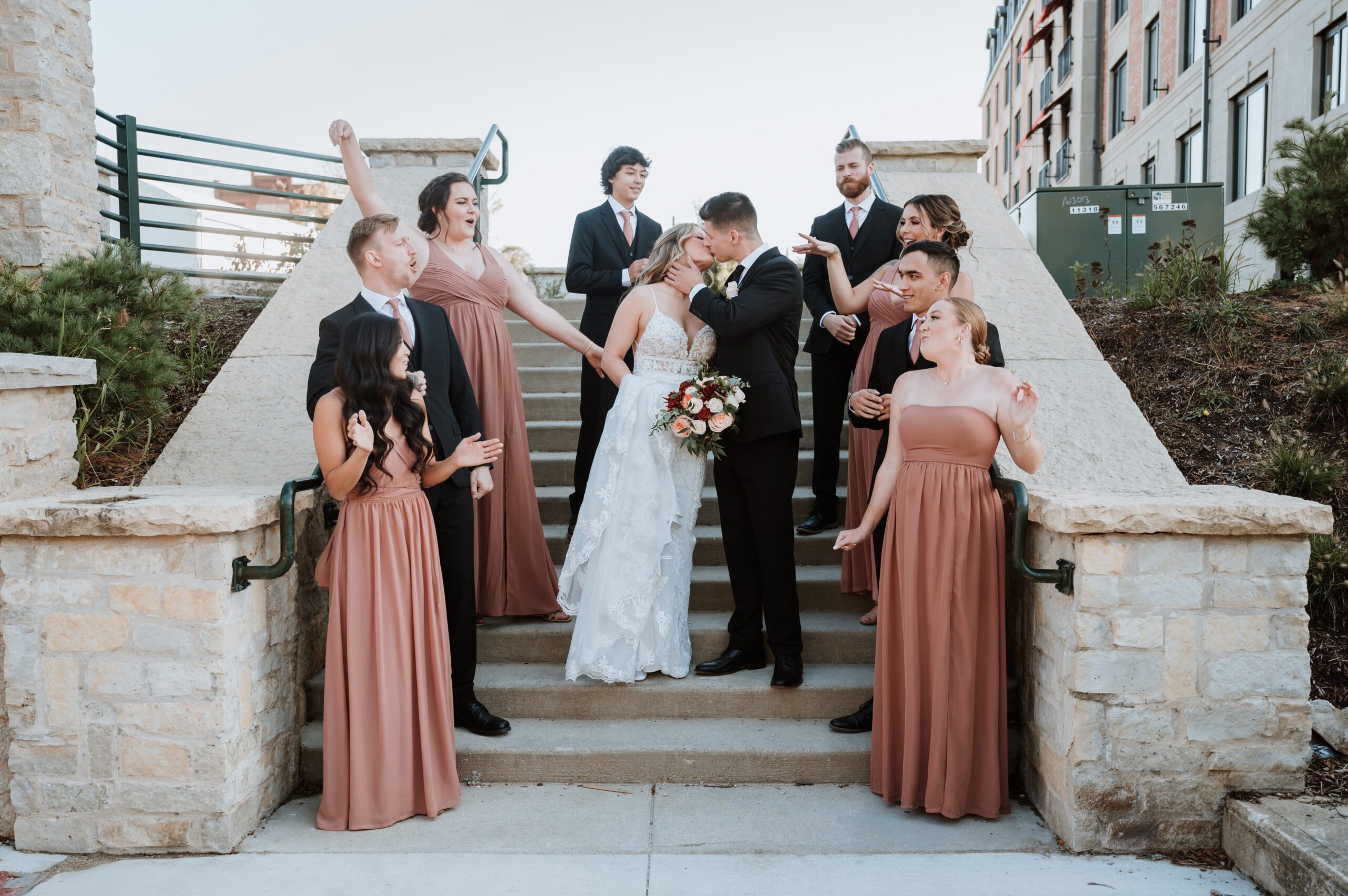 Bridal Party photos at The Bridge Lemont