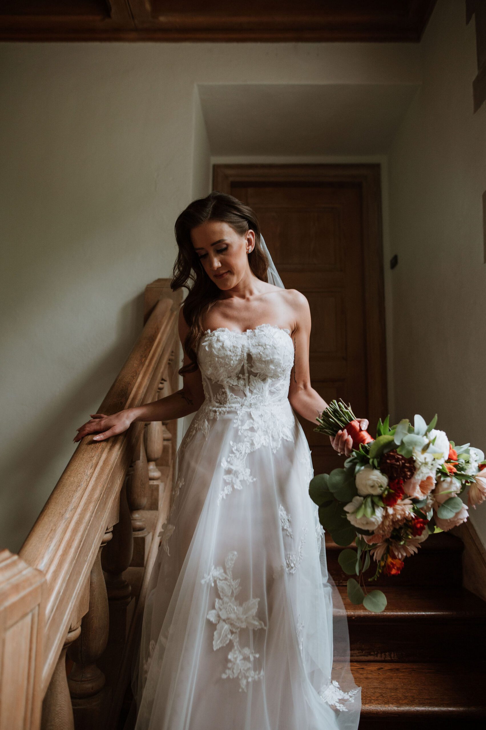 Wedding photo location at Morton Arboretum Chicago suburbs with fall colors